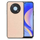 For Huawei Nova Y90 Carbon Fiber Texture Leather Back Cover Phone Case(Khaki) - 1