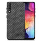 For Samsung Galaxy A50 Carbon Fiber Texture Leather Back Cover Phone Case(Black) - 1