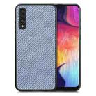 For Samsung Galaxy A50 Carbon Fiber Texture Leather Back Cover Phone Case(Blue) - 1