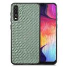 For Samsung Galaxy A50 Carbon Fiber Texture Leather Back Cover Phone Case(Green) - 1