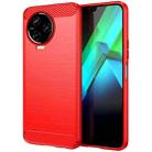 For Infinix Note 12 2023 Brushed Texture Carbon Fiber TPU Phone Case(Red) - 1