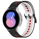 For Samsung Galaxy Watch5 44mm 20mm Tricolor Breathable Silicone Watch Band(Black+White+Red) - 1