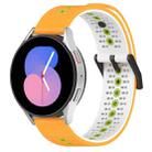 For Samsung Galaxy Watch5 44mm 20mm Tricolor Breathable Silicone Watch Band(Yellow+White+Lime) - 1