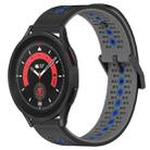 For Samsung Galaxy Watch5 Pro 45mm 20mm Tricolor Breathable Silicone Watch Band(Black+Grey+Blue) - 1