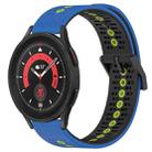 For Samsung Galaxy Watch5 Pro 45mm 20mm Tricolor Breathable Silicone Watch Band(Blue+Black+Lime) - 1