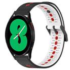 For Samsung Galaxy Watch4 44mm 20mm Tricolor Breathable Silicone Watch Band(Black+White+Red) - 1