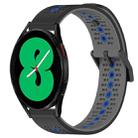 For Samsung Galaxy Watch4 44mm 20mm Tricolor Breathable Silicone Watch Band(Black+Grey+Blue) - 1