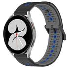 For Samsung Galaxy Watch4 40mm 20mm Tricolor Breathable Silicone Watch Band(Black+Grey+Blue) - 1