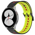 For Samsung Galaxy Watch4 40mm 20mm Tricolor Breathable Silicone Watch Band(Black+Lime+Red) - 1