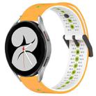For Samsung Galaxy Watch4 40mm 20mm Tricolor Breathable Silicone Watch Band(Yellow+White+Lime) - 1