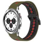 For Samsung  Galaxy Watch4 Classic 42mm 20mm Tricolor Breathable Silicone Watch Band(Armygreen+Red) - 1