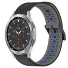 For Samsung  Galaxy Watch4 Classic 46mm 20mm Tricolor Breathable Silicone Watch Band(Black+Grey+Blue) - 1