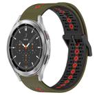 For Samsung  Galaxy Watch4 Classic 46mm 20mm Tricolor Breathable Silicone Watch Band(Armygreen+Red) - 1