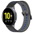 For Samsung Galaxy Watch Active2 40mm 20mm Tricolor Breathable Silicone Watch Band(Black+Grey+Blue) - 1