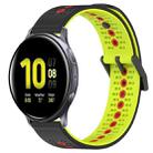 For Samsung Galaxy Watch Active2 40mm 20mm Tricolor Breathable Silicone Watch Band(Black+Lime+Red) - 1