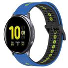 For Samsung Galaxy Watch Active2 44mm 20mm Tricolor Breathable Silicone Watch Band(Blue+Black+Lime) - 1