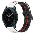 For Samsung Galaxy Watch 42mm 20mm Tricolor Breathable Silicone Watch Band(White+Black+Red) - 1