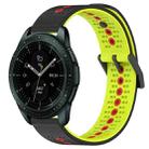 For Samsung Galaxy Watch 42mm 20mm Tricolor Breathable Silicone Watch Band(Black+Lime+Red) - 1