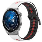 For Huawei Watch GT3 Pro 43mm 20mm Tricolor Breathable Silicone Watch Band(White+Black+Red) - 1