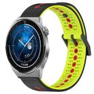 For Huawei Watch GT3 Pro 43mm 20mm Tricolor Breathable Silicone Watch Band(Black+Lime+Red) - 1