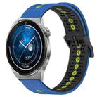 For Huawei Watch GT3 Pro 43mm 20mm Tricolor Breathable Silicone Watch Band(Blue+Black+Lime) - 1