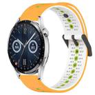 For Huawei Watch GT3 42mm 20mm Tricolor Breathable Silicone Watch Band(Yellow+White+Lime) - 1