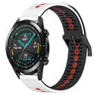 For Huawei Watch GT2 42mm 20mm Tricolor Breathable Silicone Watch Band(White+Black+Red) - 1