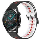 For Huawei Watch GT2 42mm 20mm Tricolor Breathable Silicone Watch Band(Black+White+Red) - 1