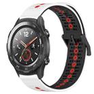 For Huawei Watch 2 20mm Tricolor Breathable Silicone Watch Band(White+Black+Red) - 1