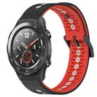 For Huawei Watch 2 20mm Tricolor Breathable Silicone Watch Band(Black+Red+White) - 1