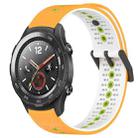 For Huawei Watch 2 20mm Tricolor Breathable Silicone Watch Band(Yellow+White+Lime) - 1