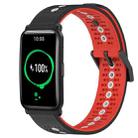 For Honor Watch ES 20mm Tricolor Breathable Silicone Watch Band(Black+Red+White) - 1