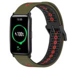 For Honor Watch ES 20mm Tricolor Breathable Silicone Watch Band(Armygreen+Red) - 1