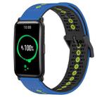 For Honor Watch ES 20mm Tricolor Breathable Silicone Watch Band(Blue+Black+Lime) - 1