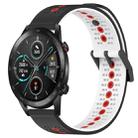 For Honor Magic Watch2 42mm 20mm Tricolor Breathable Silicone Watch Band(Black+White+Red) - 1