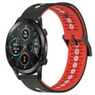 For Honor Magic Watch2 42mm 20mm Tricolor Breathable Silicone Watch Band(Black+Red+White) - 1