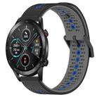 For Honor Magic Watch2 42mm 20mm Tricolor Breathable Silicone Watch Band(Black+Grey+Blue) - 1