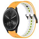 For Garmin Vivomove Sport 20mm Tricolor Breathable Silicone Watch Band(Yellow+White+Lime) - 1