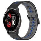 For Garmin Venu 2 Plus 20mm Tricolor Breathable Silicone Watch Band(Black+Grey+Blue) - 1