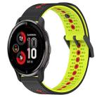 For Garmin Venu 2 Plus 20mm Tricolor Breathable Silicone Watch Band(Black+Lime+Red) - 1