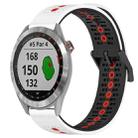 For Garmin Approach S40 20mm Tricolor Breathable Silicone Watch Band(White+Black+Red) - 1