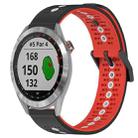 For Garmin Approach S40 20mm Tricolor Breathable Silicone Watch Band(Black+Red+White) - 1