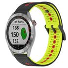 For Garmin Approach S40 20mm Tricolor Breathable Silicone Watch Band(Black+Lime+Red) - 1