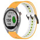For Garmin Approach S40 20mm Tricolor Breathable Silicone Watch Band(Yellow+White+Lime) - 1