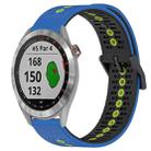 For Garmin Approach S40 20mm Tricolor Breathable Silicone Watch Band(Blue+Black+Lime) - 1