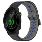 For Garmin Forerunner 158 20mm Tricolor Breathable Silicone Watch Band(Black+Grey+Blue) - 1