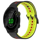 For Garmin Forerunner 158 20mm Tricolor Breathable Silicone Watch Band(Black+Lime+Red) - 1