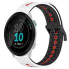 For Garmin Forerunner 55 20mm Tricolor Breathable Silicone Watch Band(White+Black+Red) - 1