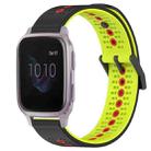 For Garmin Venu SQ 20mm Tricolor Breathable Silicone Watch Band(Black+Lime+Red) - 1