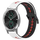 For Garminmove Luxe 20mm Tricolor Breathable Silicone Watch Band(White+Black+Red) - 1